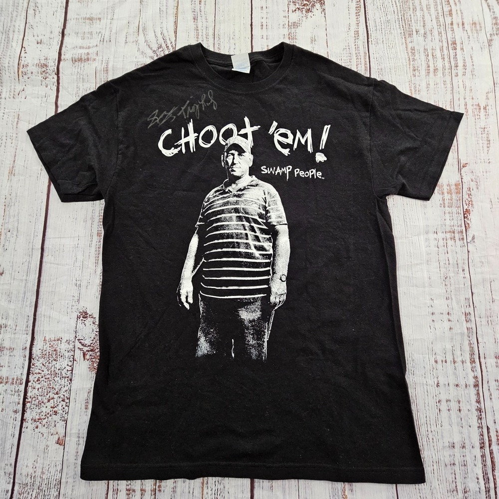 Choot 'Em Swamp People Black Short Sleeve Cotton T-Shirt Men's M